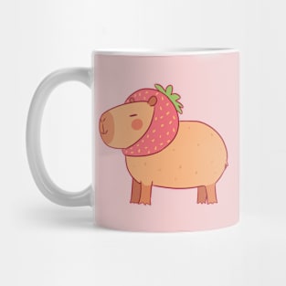 Cute capybara strawberry Mug